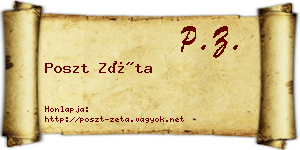 Poszt Zéta névjegykártya